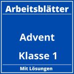 Arbeitsblätter Advent Klasse 1 PDF