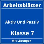 Aktiv Und Passiv Arbeitsblätter Klasse 7 PDF