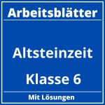 Arbeitsblätter Altsteinzeit Klasse 6 PDF