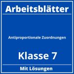 Antiproportionale Zuordnungen Klasse 7 Arbeitsblätter PDF