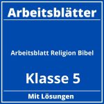 Arbeitsblatt Religion Klasse 5 Arbeitsblätter Bibel PDF