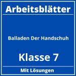 Balladen Klasse 7 Arbeitsblätter Der Handschuh PDF