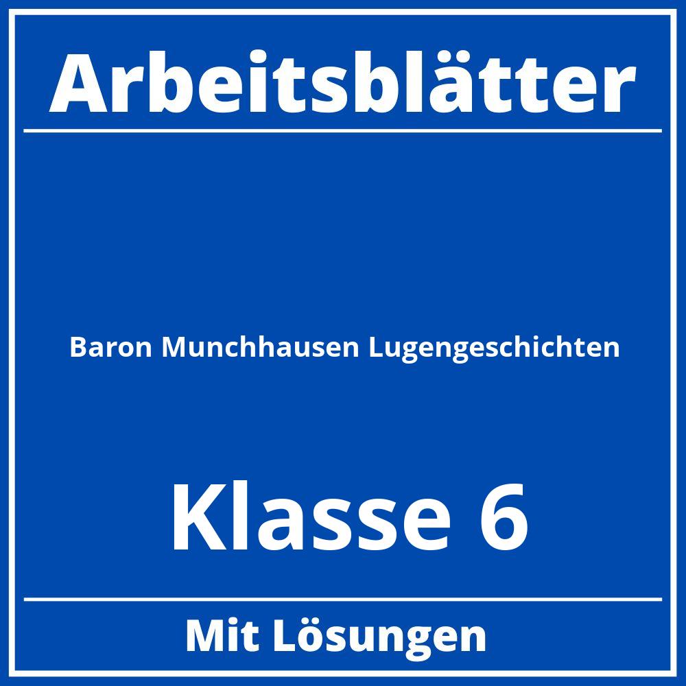 Baron Münchhausen Lügengeschichten Klasse 6 Arbeitsblätter