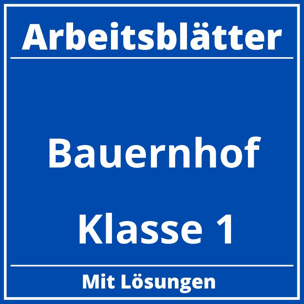 Bauernhof Klasse 1 Arbeitsblätter