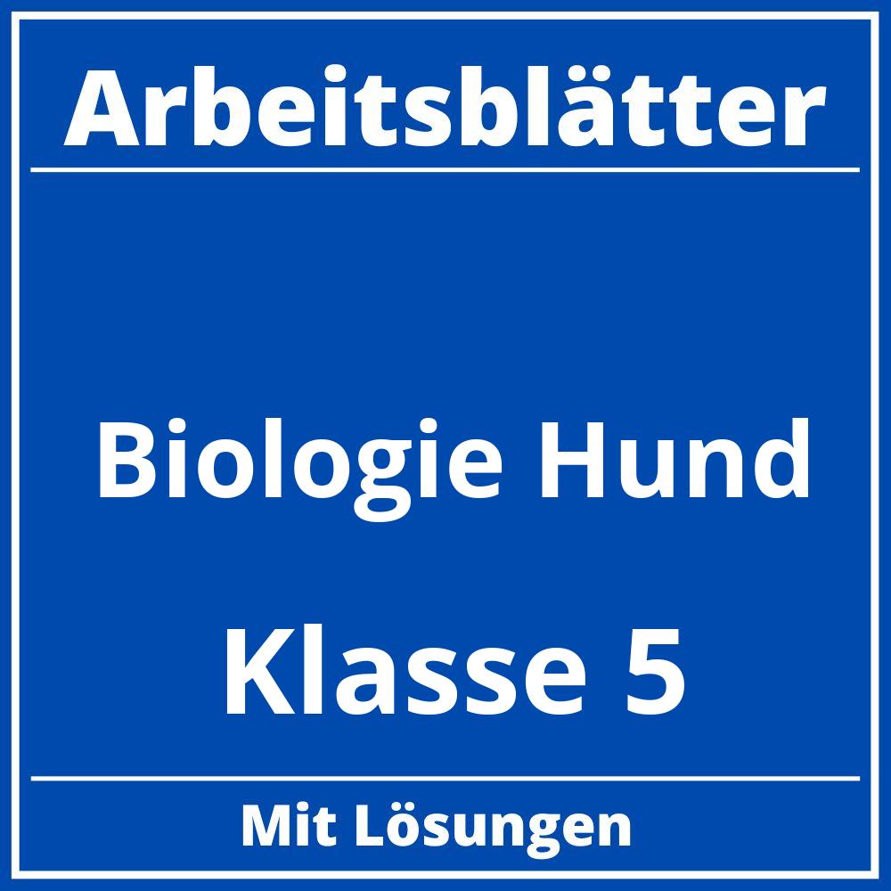 Biologie Klasse 5 Hund Arbeitsblätter