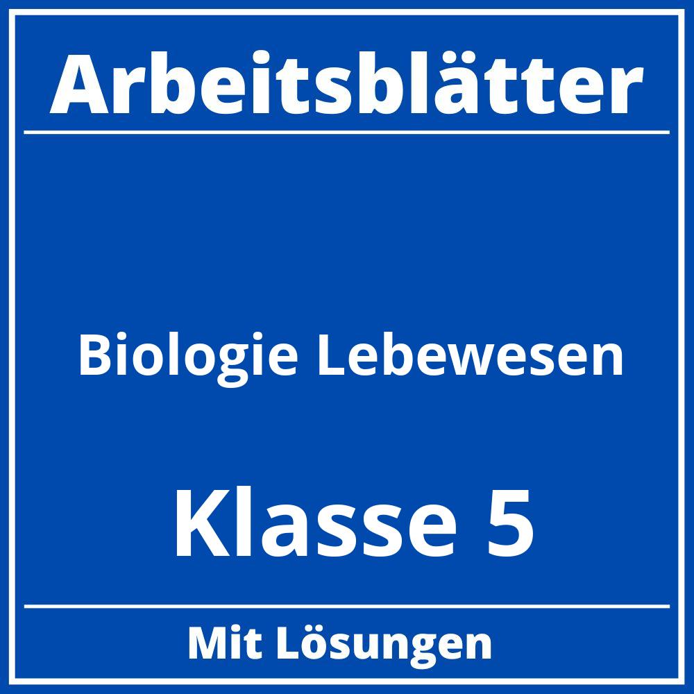 Arbeitsblätter Biologie Klasse 5 Lebewesen