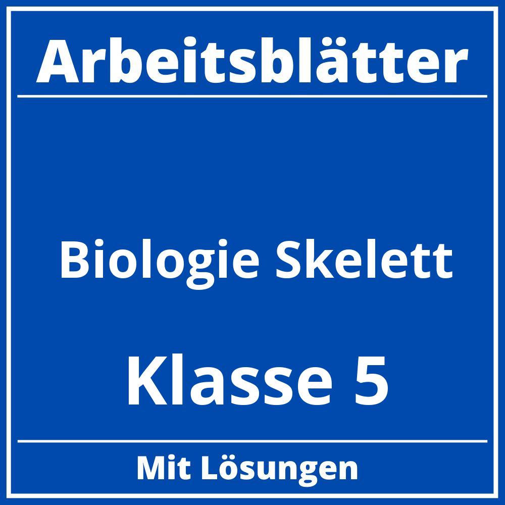 Arbeitsblätter Biologie Klasse 5 Skelett