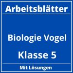 Biologie Klasse 5 Vögel Arbeitsblätter PDF