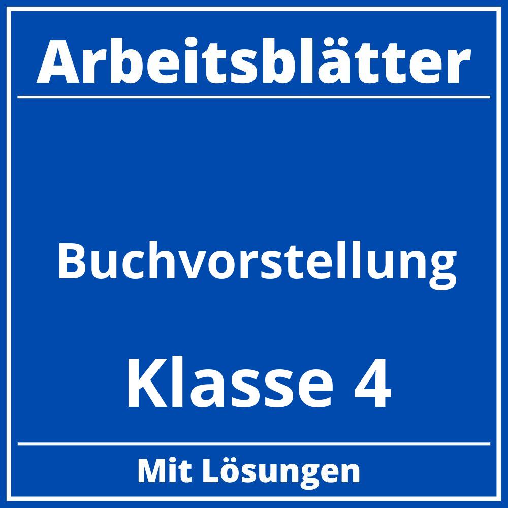 Buchvorstellung Klasse 4 Arbeitsblätter