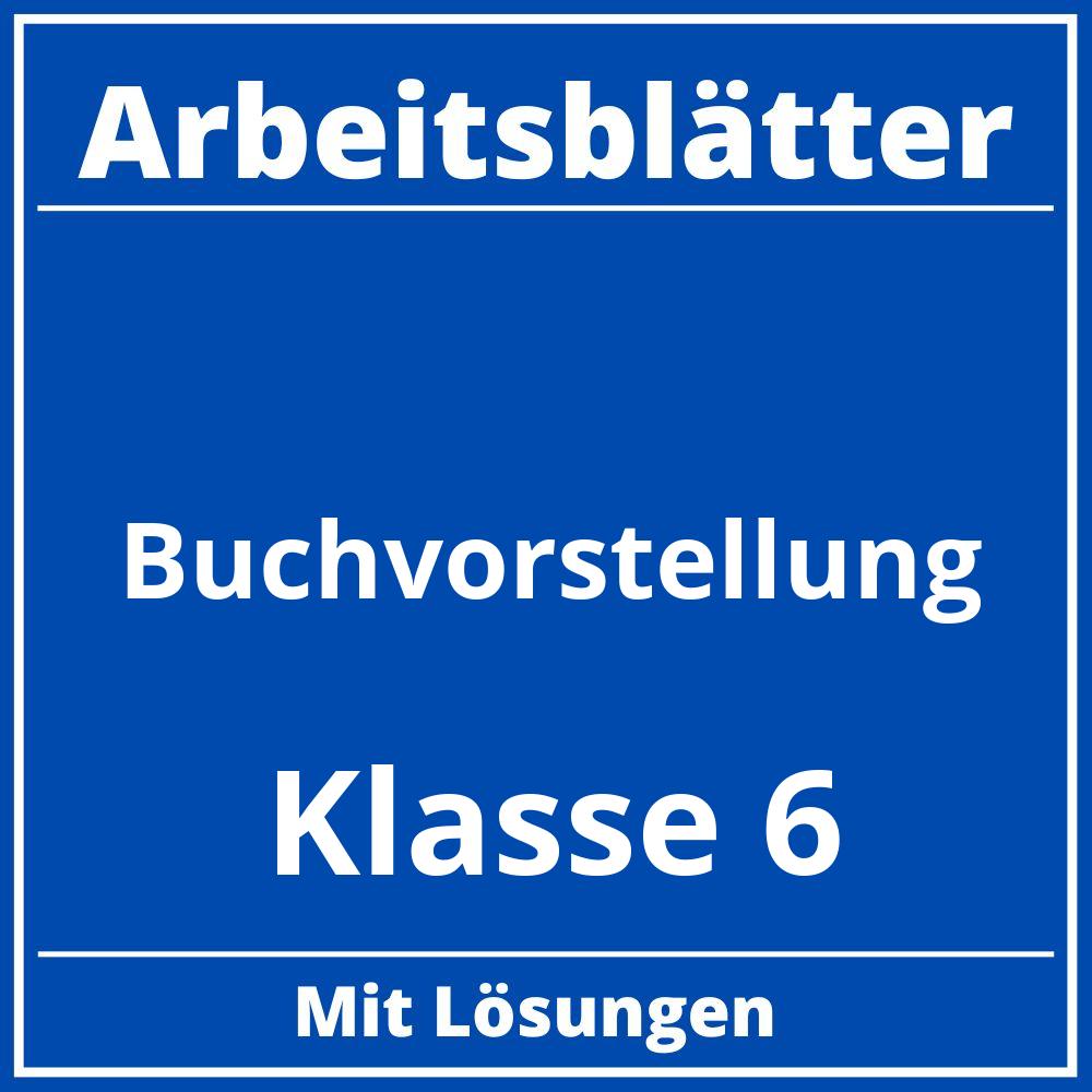 Buchvorstellung Klasse 6 Arbeitsblätter