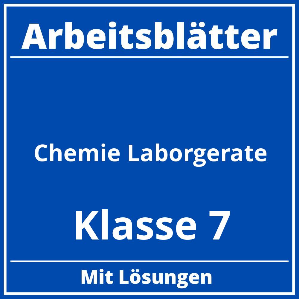 Arbeitsblätter Chemie Klasse 7 Laborgeräte