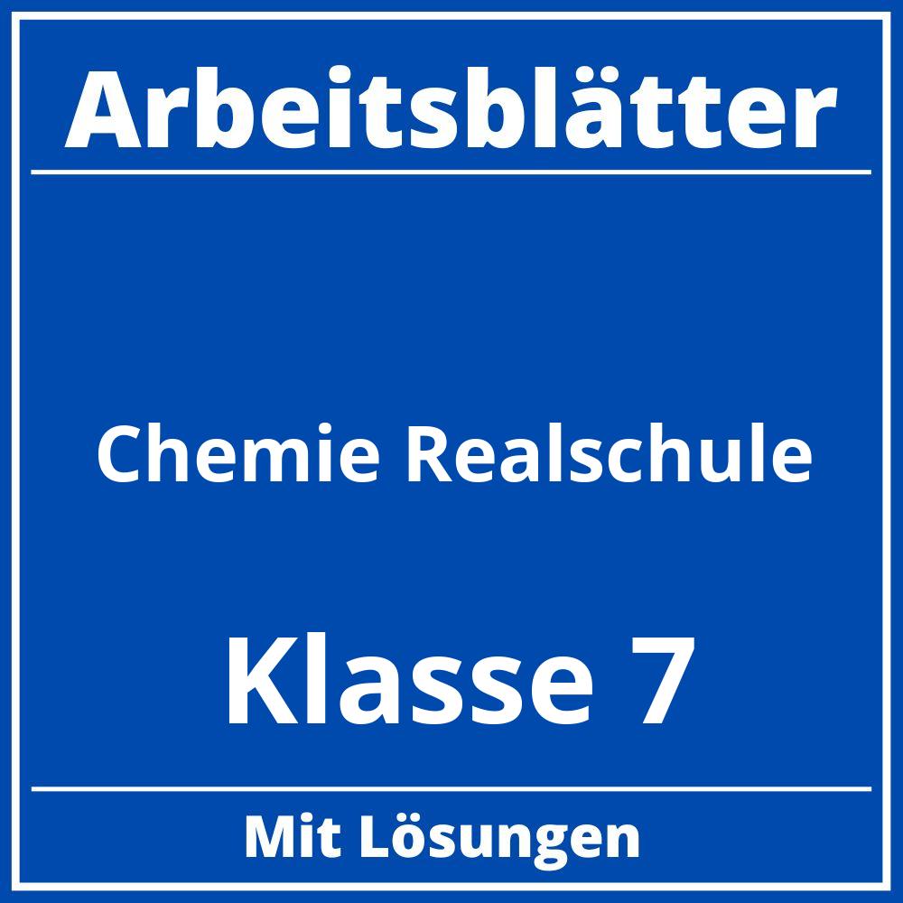 Chemie Klasse 7 Realschule Arbeitsblätter