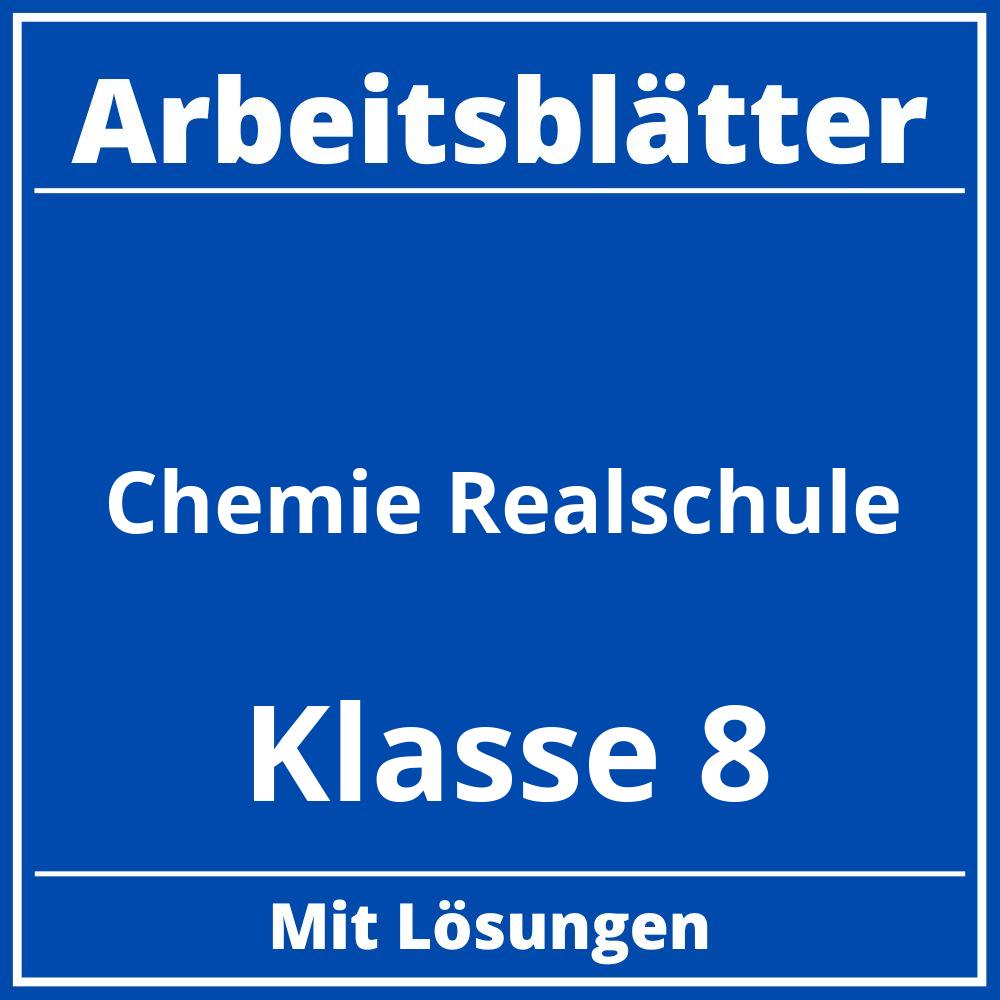 Chemie Arbeitsblätter Klasse 8 Realschule