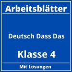 Deutsch Arbeitsblätter Klasse 4 Dass Das PDF