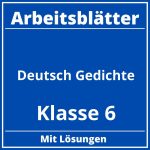 Arbeitsblätter Deutsch Klasse 6 Gedichte PDF