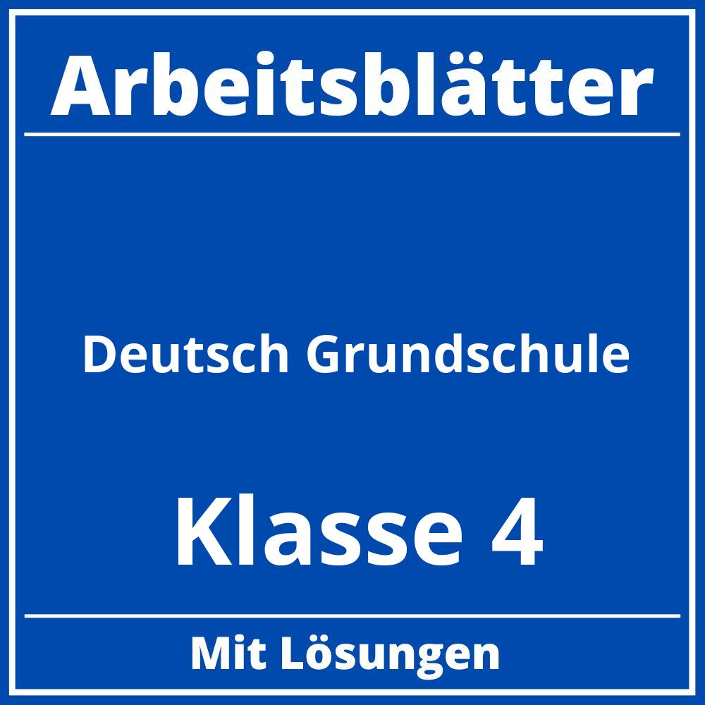 Arbeitsblätter Deutsch Grundschule Klasse 4 Kostenlos