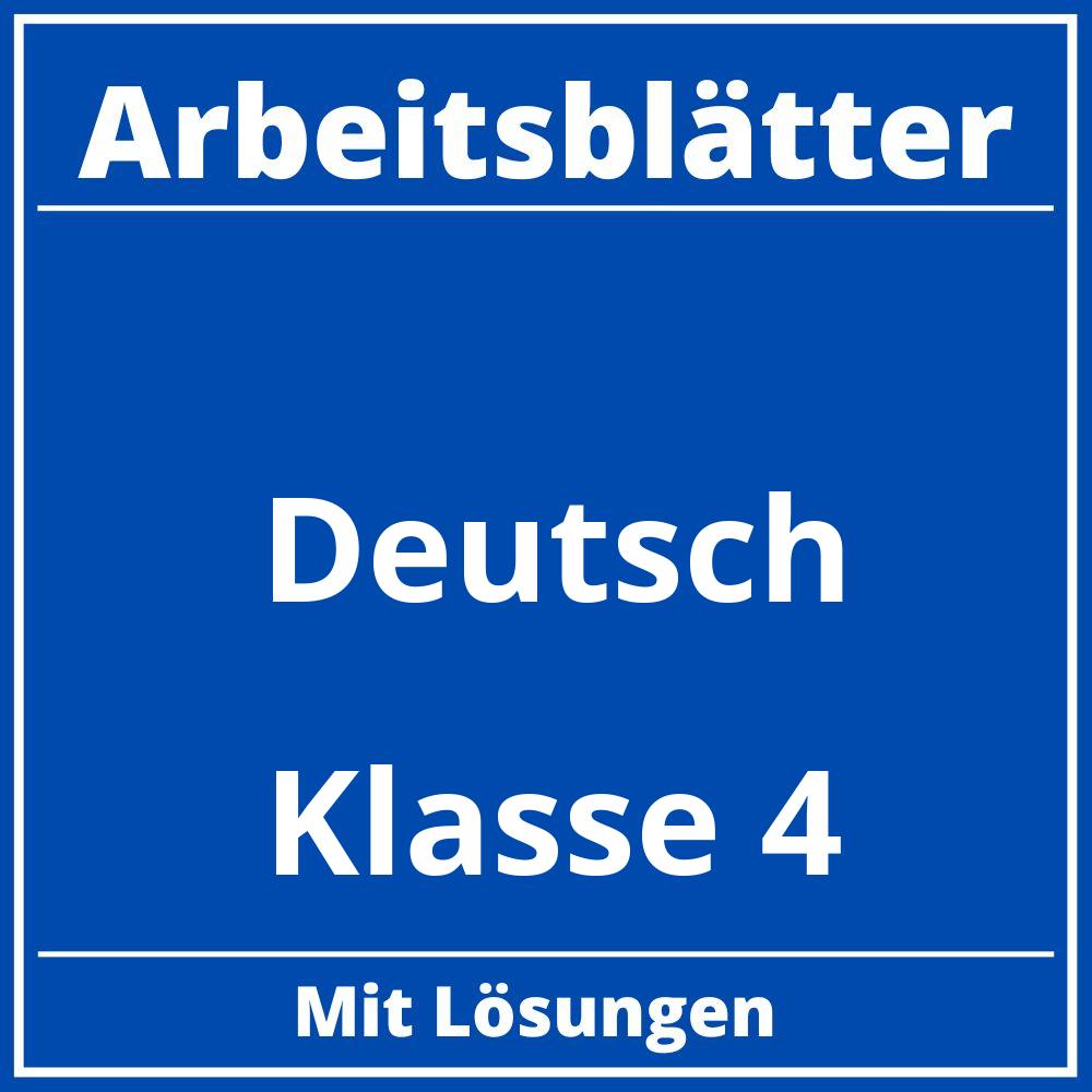 Deutsch Arbeitsblätter Klasse 4