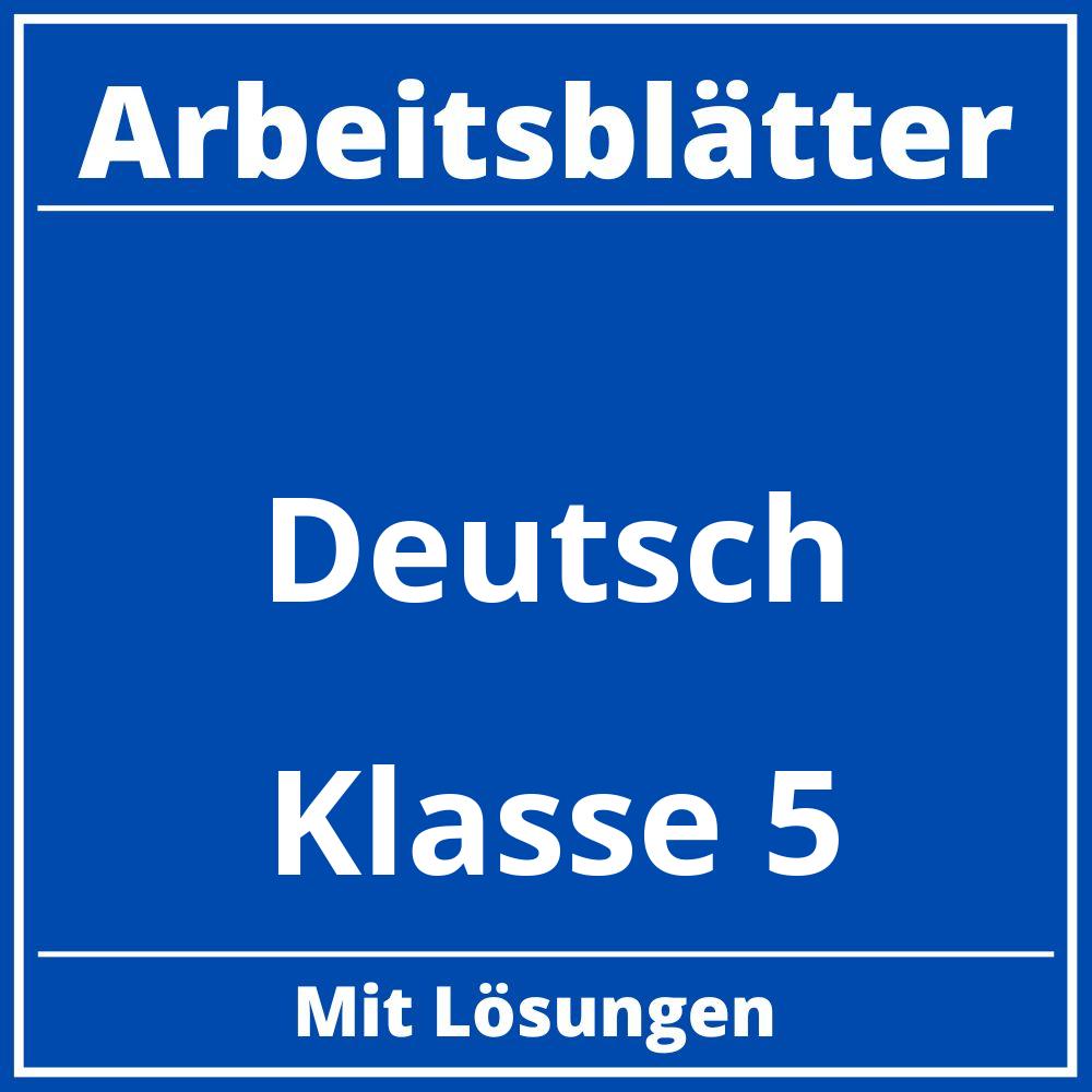 Deutsch Arbeitsblätter Klasse 5