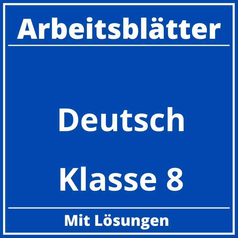 Deutsch Klasse 8 Arbeitsblätter