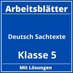 Arbeitsblätter Deutsch Klasse 5 Sachtexte PDF