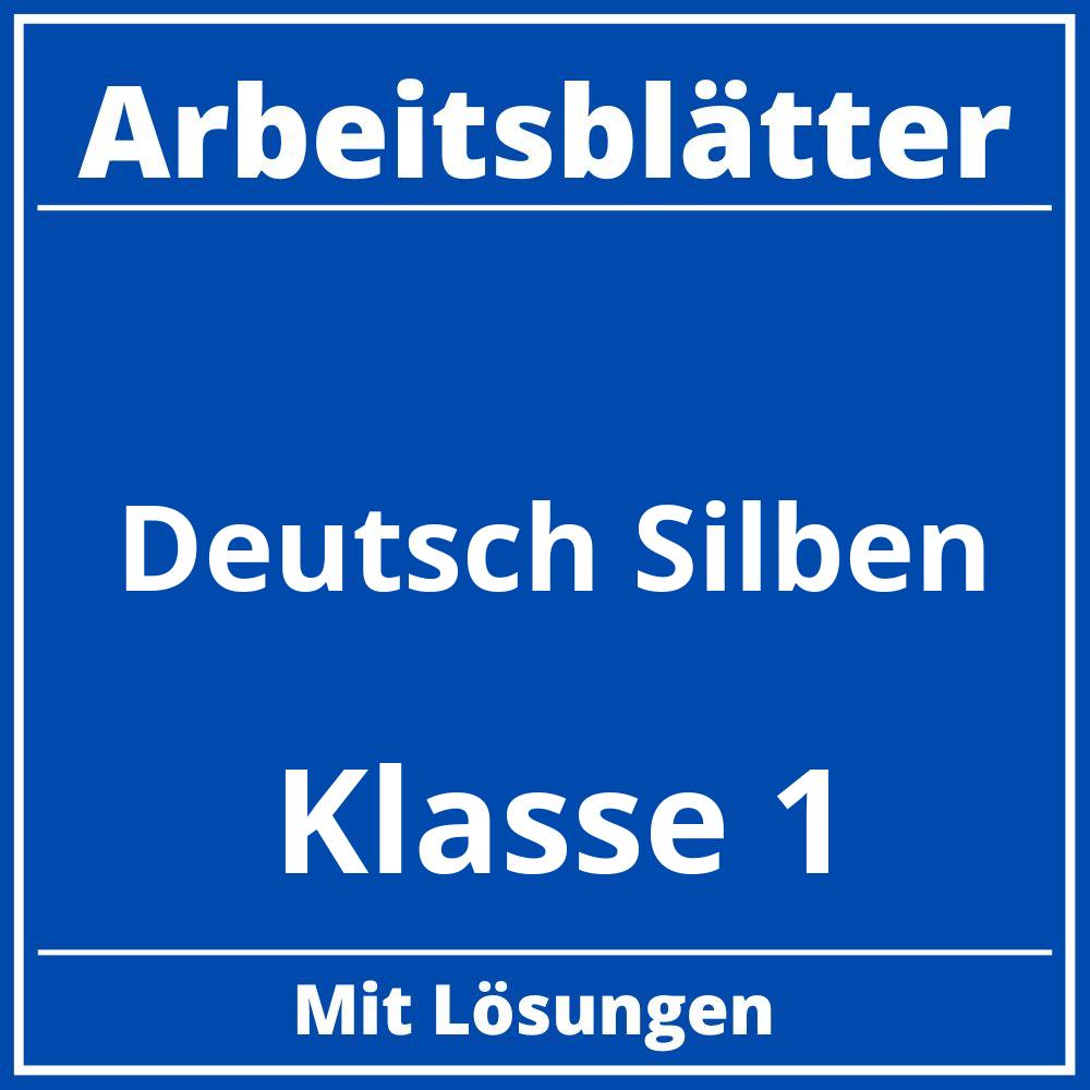 Arbeitsblätter Deutsch Klasse 1 Silben