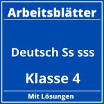 Arbeitsblätter Deutsch Klasse 4 Ss ß PDF