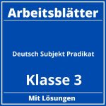 Arbeitsblätter Deutsch Klasse 3 Subjekt Prädikat PDF