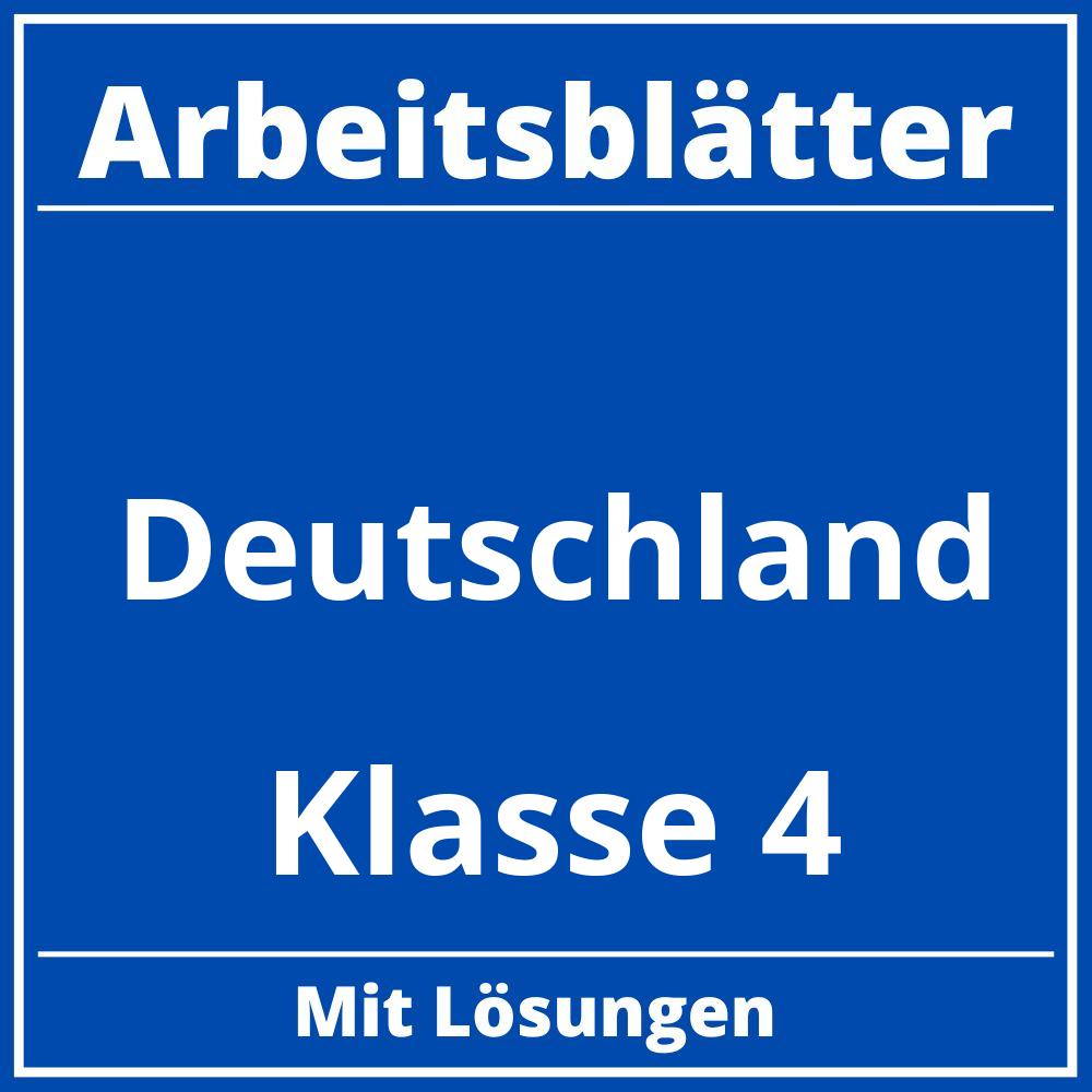 Arbeitsblätter Deutschland Klasse 4