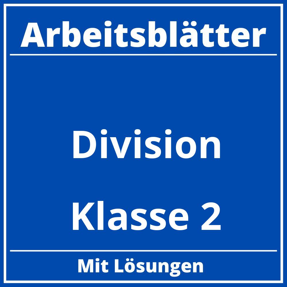 Division Arbeitsblätter Klasse 2