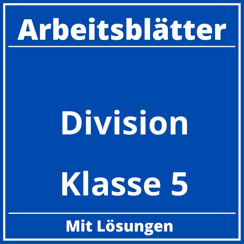 Division Klasse 5 Arbeitsblätter