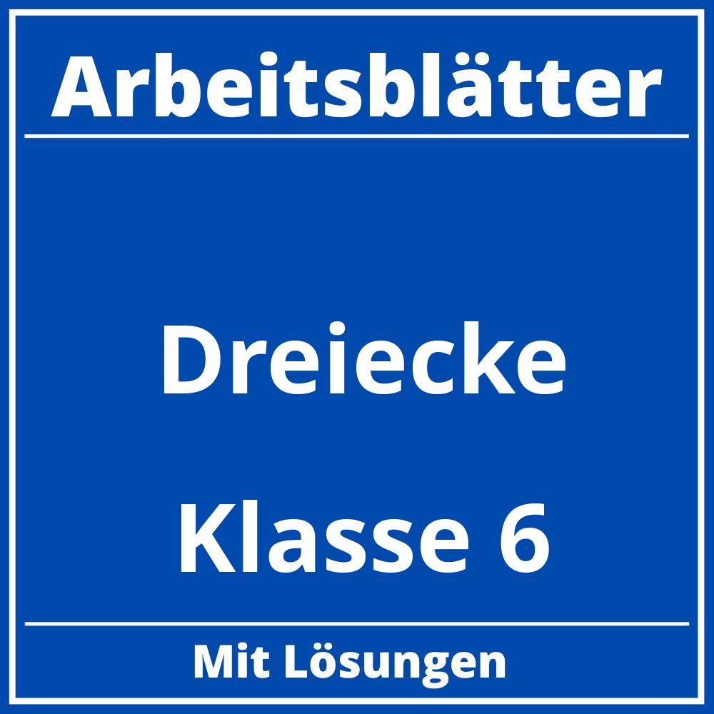 Arbeitsblätter Dreiecke Klasse 6