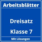 Arbeitsblätter Dreisatz Klasse 7 PDF