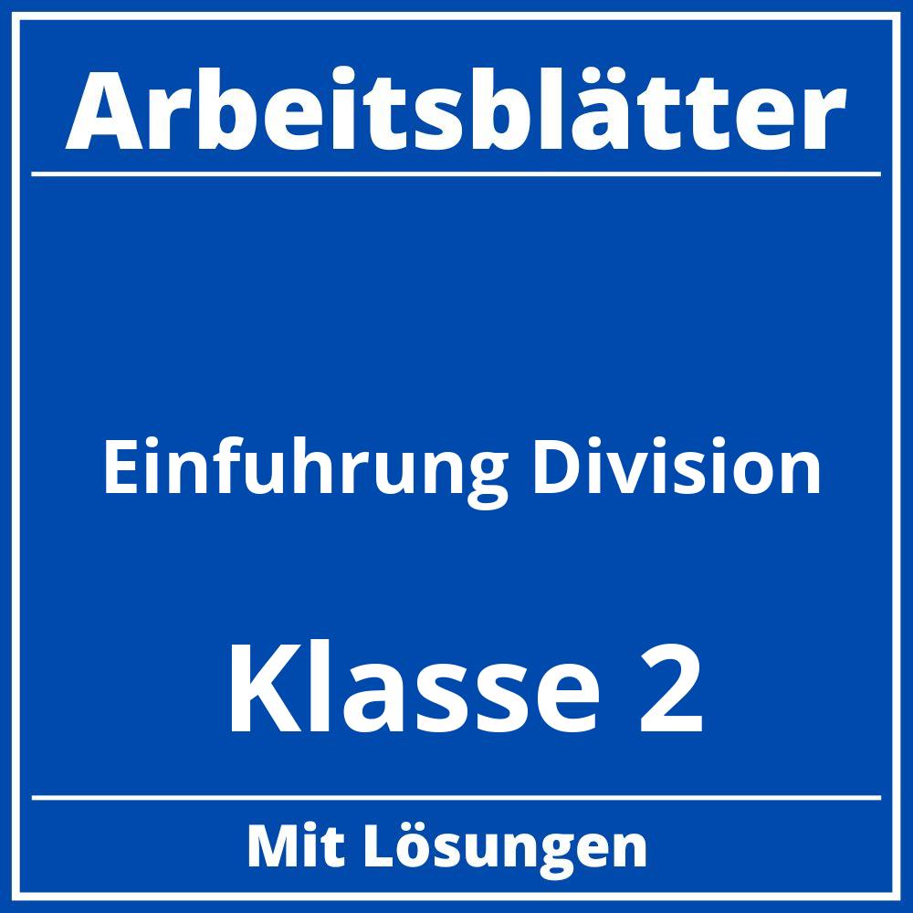 Einführung Division Klasse 2 Arbeitsblätter