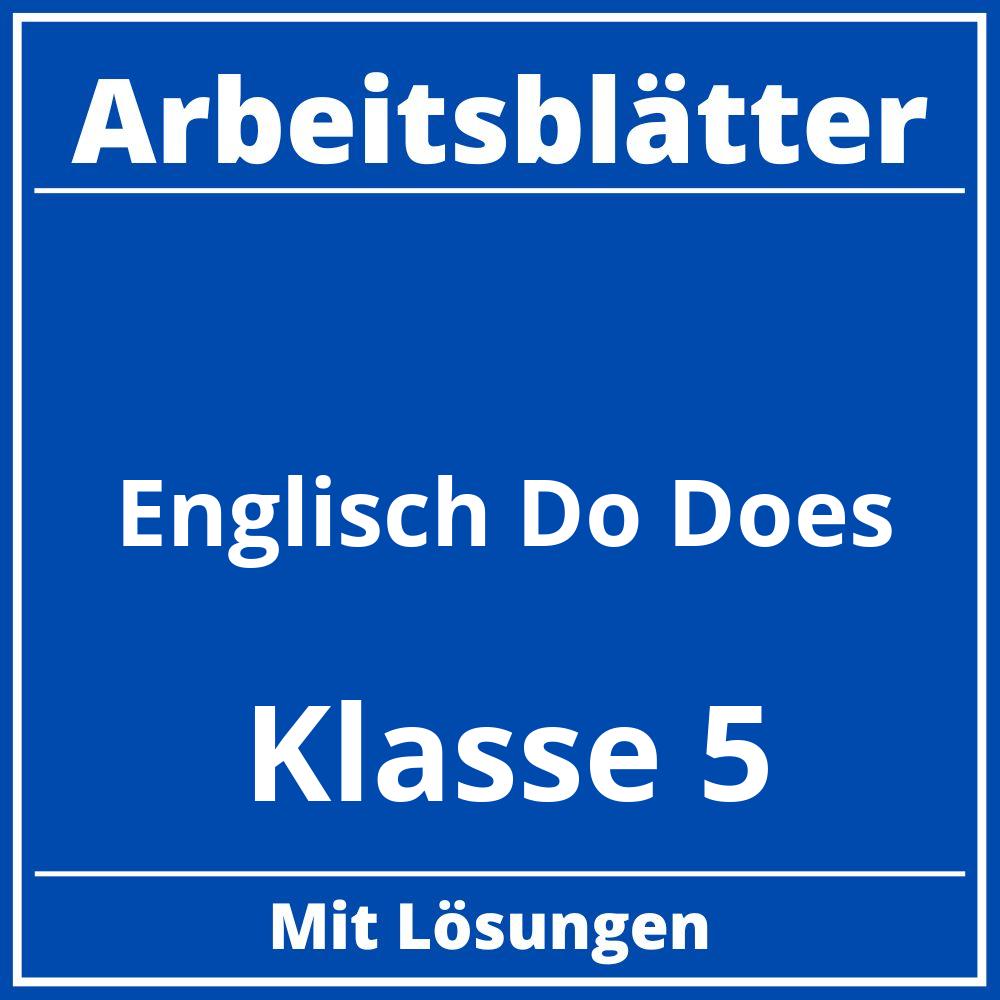 Englisch Arbeitsblätter Klasse 5 Do Does