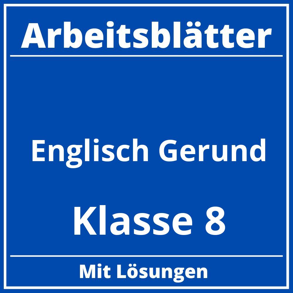 Arbeitsblätter Englisch Klasse 8 Gerund