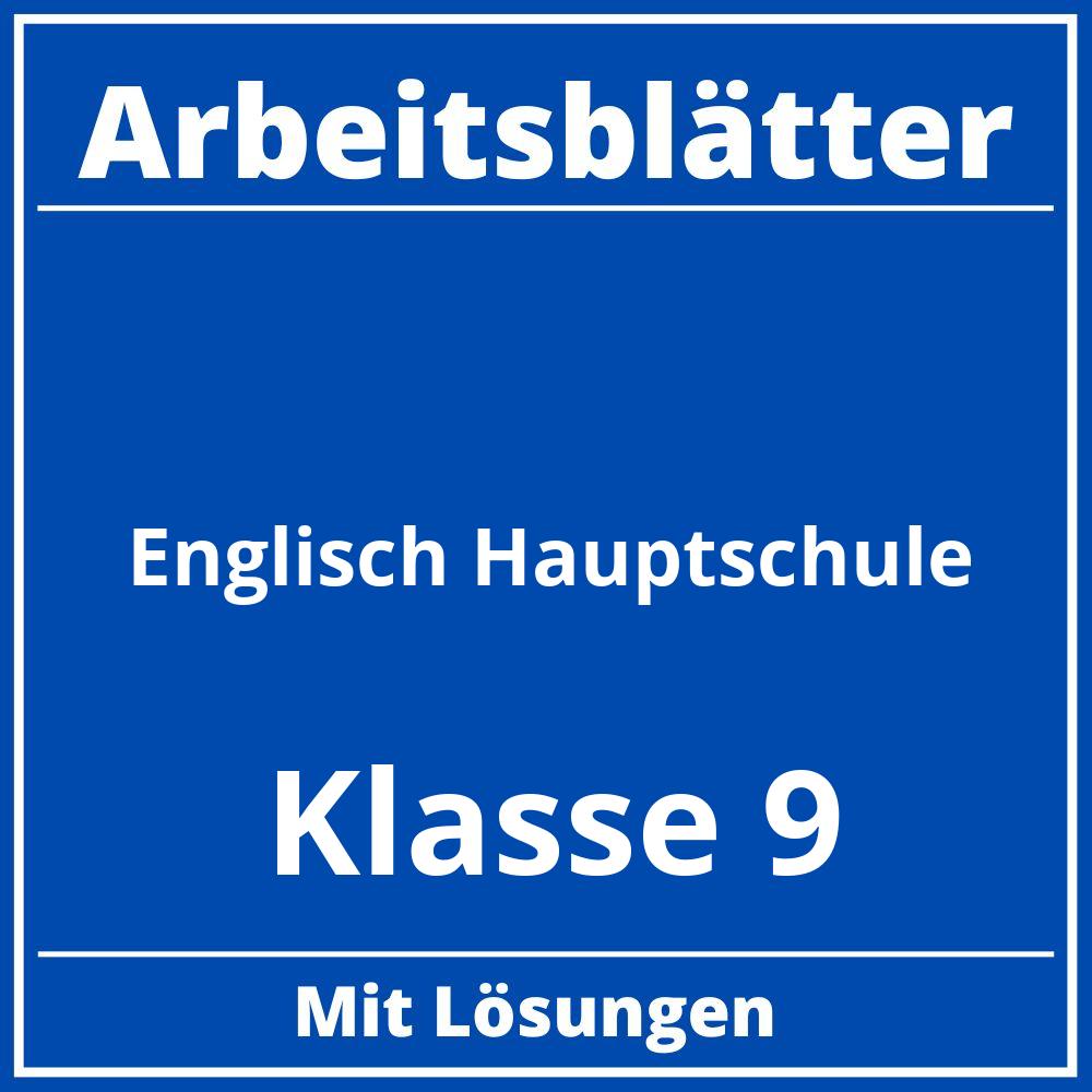 Arbeitsblätter Englisch Klasse 9 Hauptschule