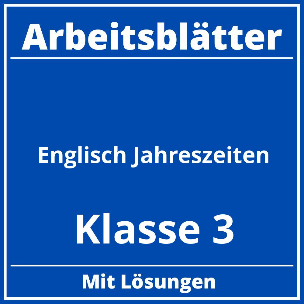 Arbeitsblätter Englisch Klasse 3 Jahreszeiten