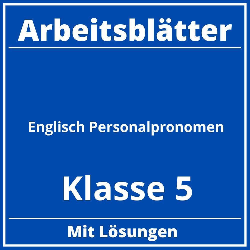 Arbeitsblätter Englisch Klasse 5 Personalpronomen