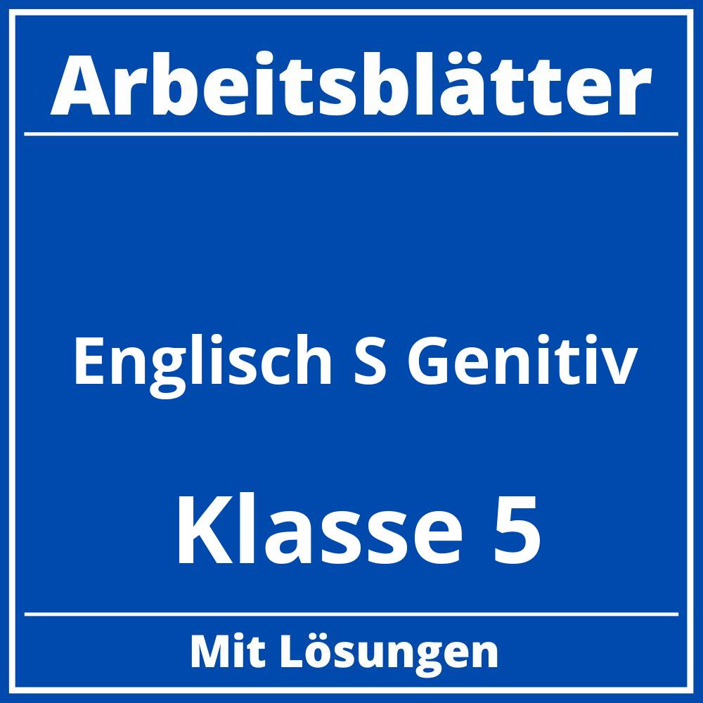 Englisch Klasse 5 S Genitiv Arbeitsblätter