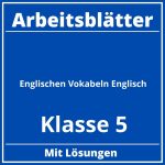 Englischen Vokabeln Englisch Arbeitsblätter Klasse 5 Zum Ausdrucken PDF