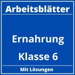 Arbeitsblätter Ernährung Klasse 6 PDF