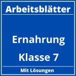 Ernährung Klasse 7 Arbeitsblätter PDF