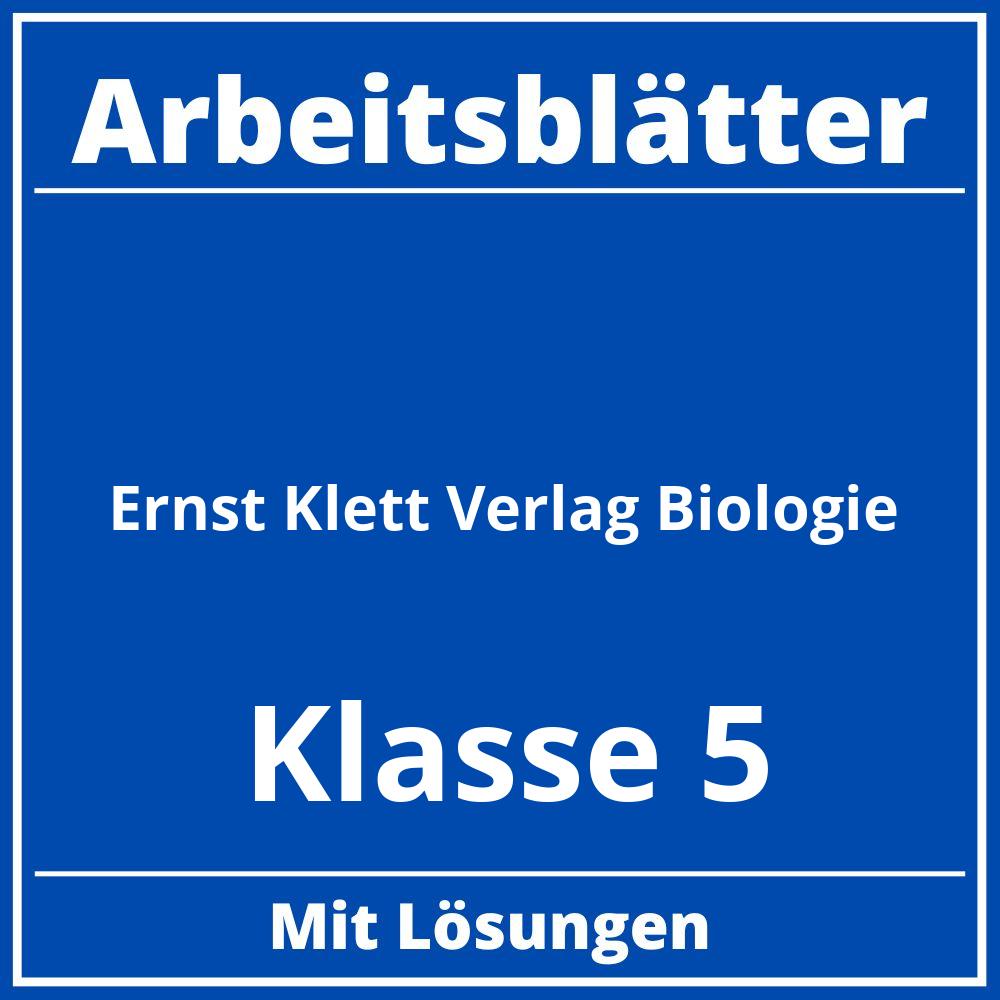 Ernst Klett Verlag Arbeitsblätter Biologie  Klasse 5