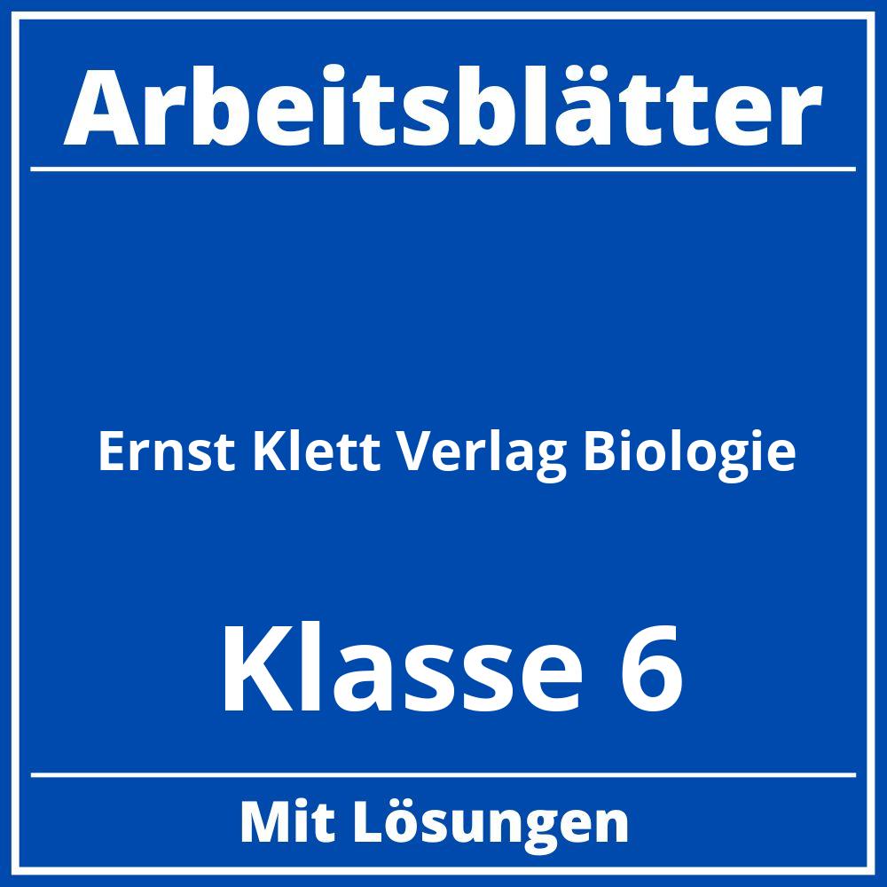 Ernst Klett Verlag Arbeitsblätter Biologie  Klasse 6