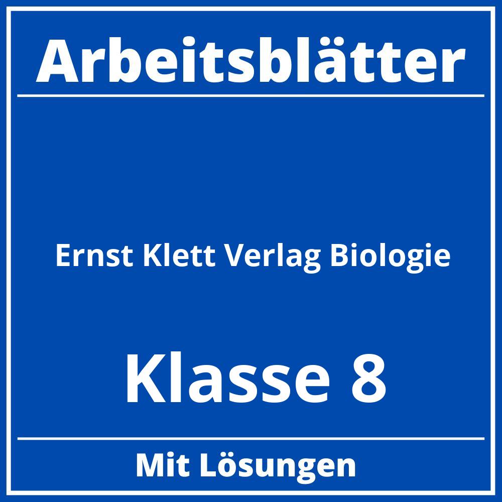 Ernst Klett Verlag Arbeitsblätter Biologie  Klasse 8