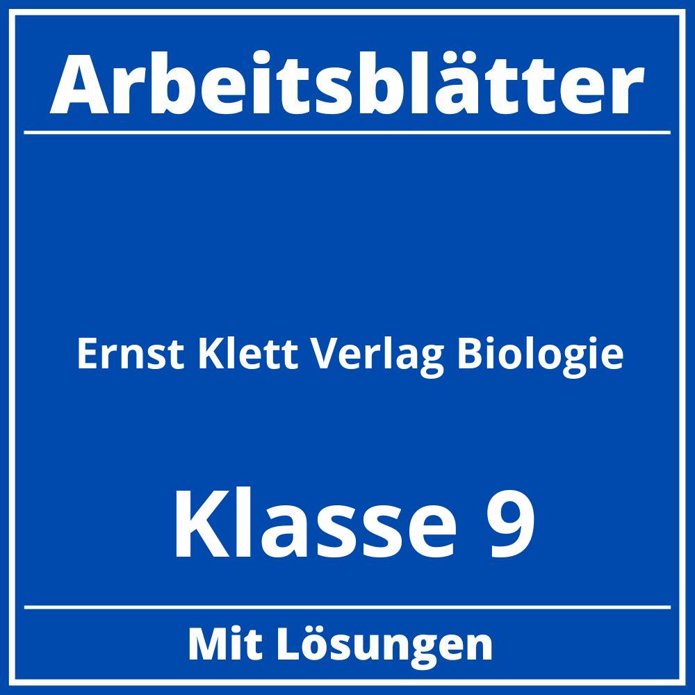 Ernst Klett Verlag Arbeitsblätter Biologie  Klasse 9