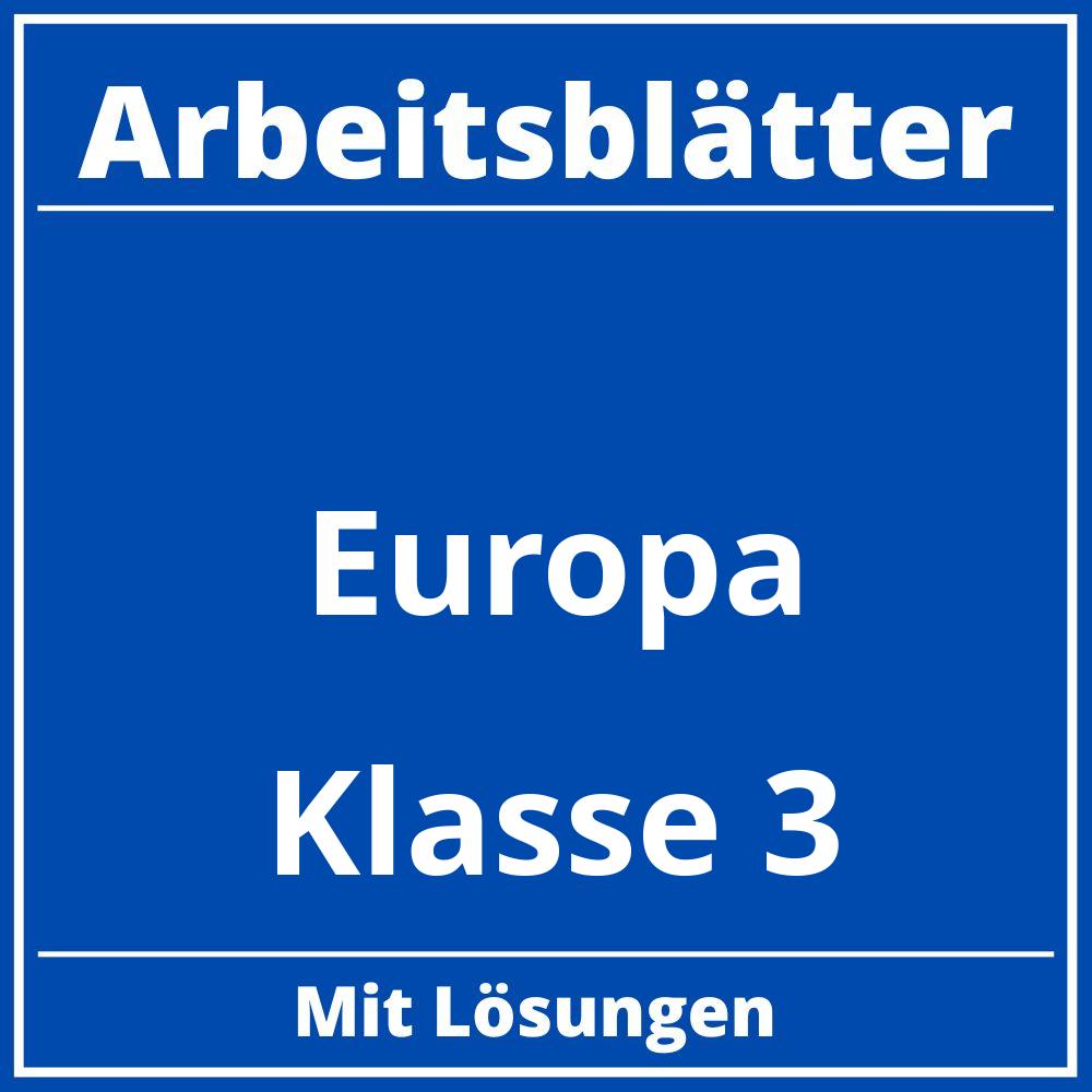 Arbeitsblätter Europa Klasse 3