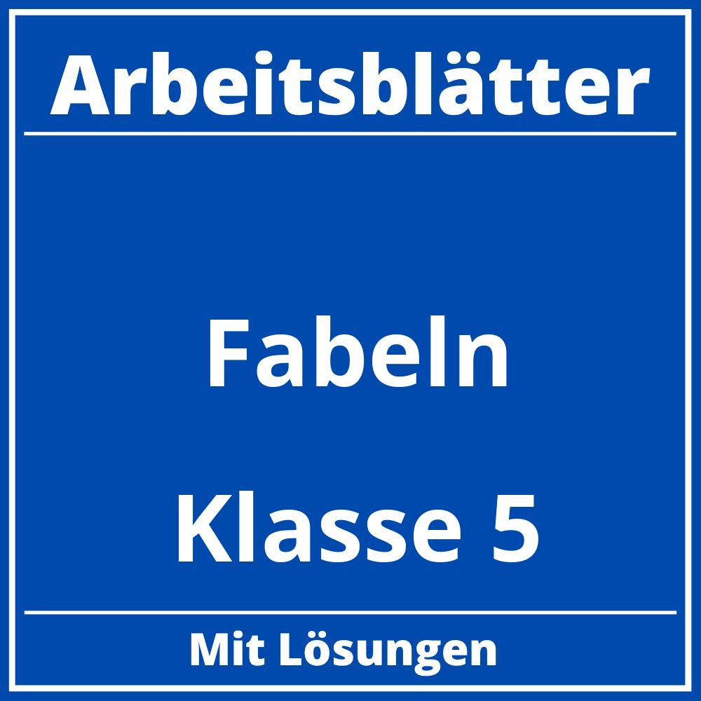 Fabeln Klasse 5 Arbeitsblätter