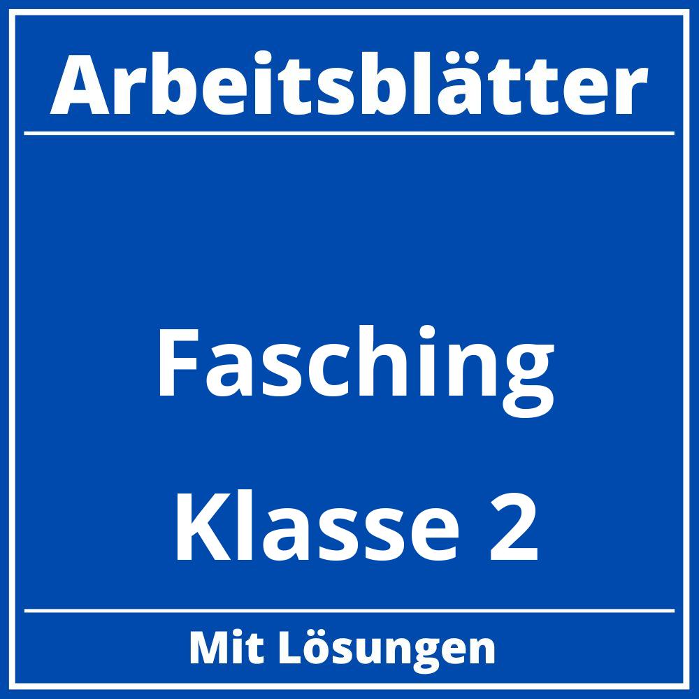 Arbeitsblätter Fasching Klasse 2