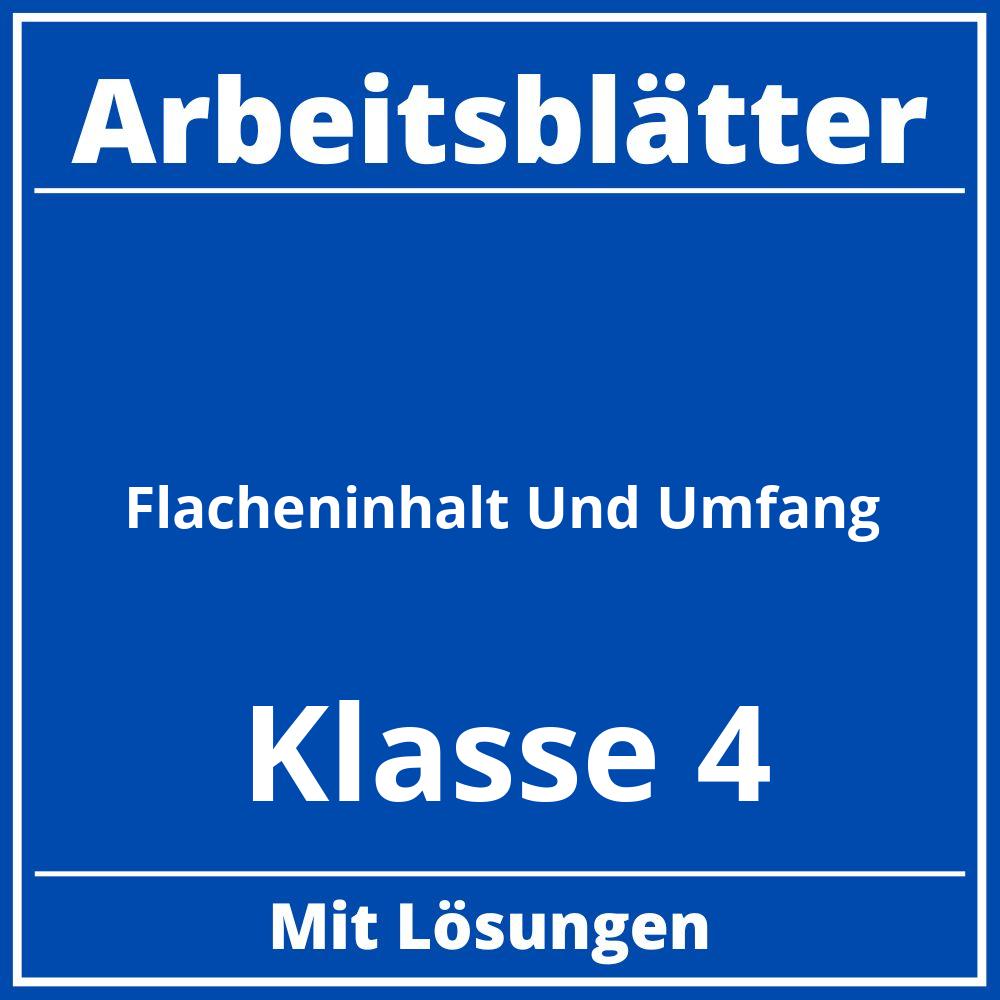 Flächeninhalt Und Umfang Arbeitsblätter Klasse 4